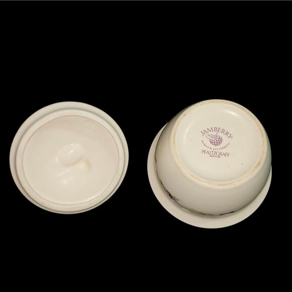 Pfaltzgraff Jamberry Creamer & Lidded Sugar Bowl Set Pat Farrell USA - Picture 8 of 9